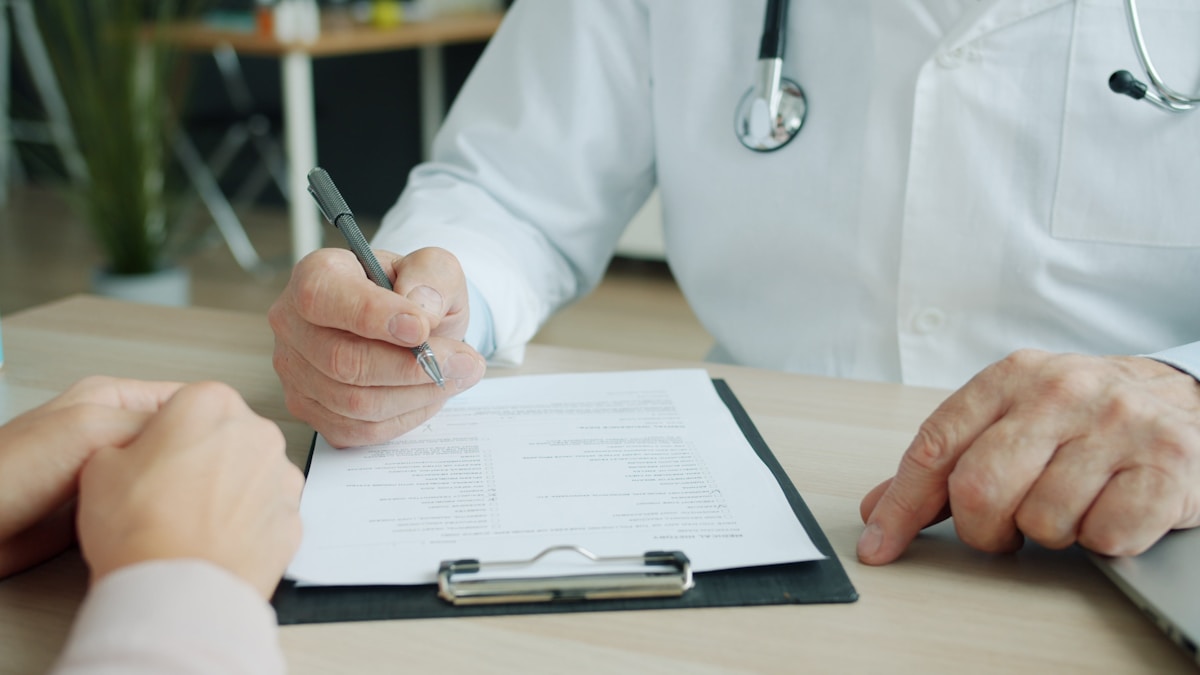 Doctor reviewing a patient chart